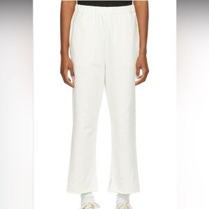 MM6 Maison Margiela White Crop Logo Sweatpants